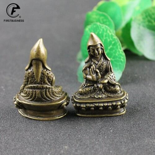 Aprox 5.5CM Height Tsongkhapa Small Copper Statues Tantric Statues Buddha Statue Buddhism Buddhist Figure Figurine Desktop craft