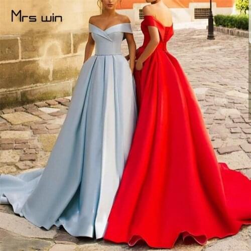 Mrs win Wedding Dress Boat Neck Plus Size A Line Wedding Party Dress For Girl HR164 Off Shoulder Vestido De Noiva 2020