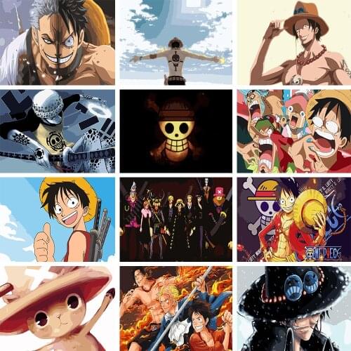 DIY Number Oil Painting Frameless Canvas Painting By Number Home Decoration One Piece Poster Mural Adult Hand Painted Comics