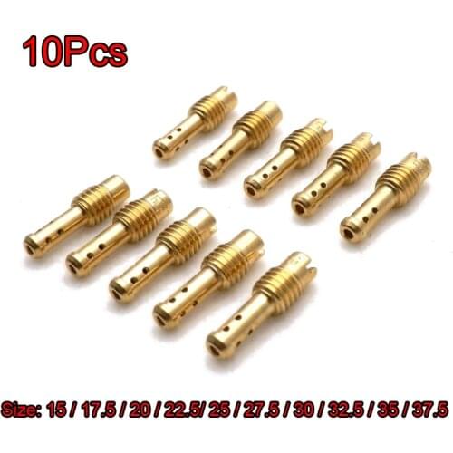 10Pcs Carburetor Jet Kit Pilot Jet 8 Bleed Holes Replacement For Mikuni VM TM TMX Carburetor 15-37.5