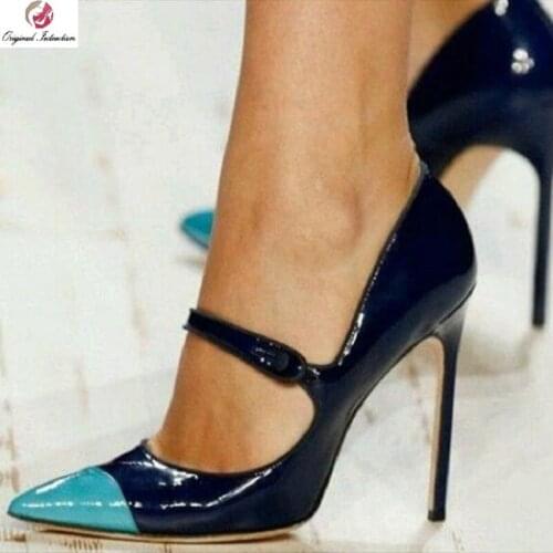 Original Intention Women Pumps Pointed Toe Thin High Heels Pumps Fashion Mary Jane Shoes Woman Plus Size 4-15