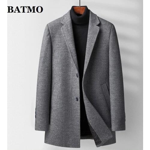 BATMO 2020 new arrival autumn&winter thicked trench coat men,mens thicked jackets 1855