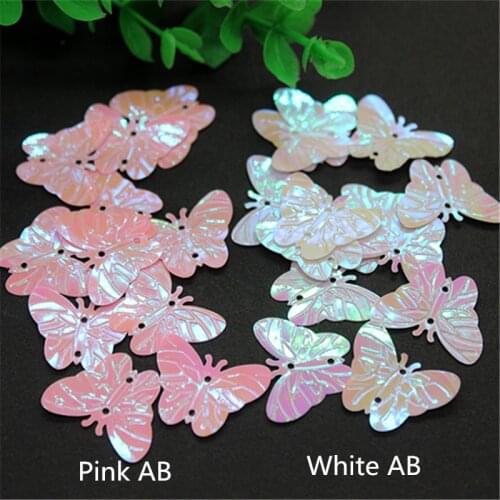 30g/pack 18*22mm Loose Butterfly Shape Flat AB Colors Sequins Paillette Crafts Sewing,Women/Kids Garment DIY Accessories