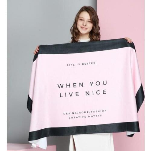 Hot Knitted INS CHIC Bath Towel Microfiber Victoria Women Pink Beach Towel Drying Washcloth Pool Shower for Lady 70/140cm