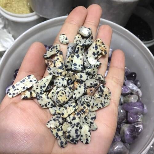 Natural Rock Crystal Dalmatian Jasper Gravel Tumbled Stone For Decoration