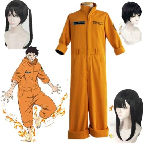 Shinra Kusakabe Cosplay Costume Enn Enn No Shouboutai Fire Force Jumpsuit Maki Oze Cosplay Wig Kotatsu Tamaki Fire Service