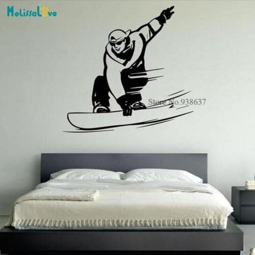 Snowboard Is An Extreme Winter Sport Wall Sticker Decal Teen Kids Room Home Decor Removable Vinyl Poster Waterproof BD251