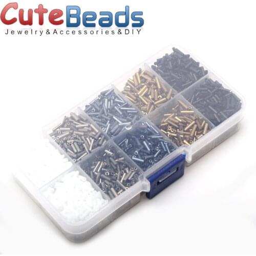 Glass horn bead mixed color bead set DIY necklace / bracelet jewelry making 6x1.8mm 125g / box