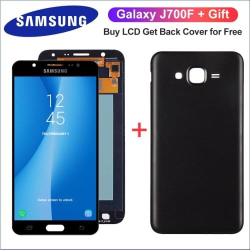 5.5"Super AMOLED For Samsung Galaxy J7 2015 Display Touch Screen Digitizer Assembly+Battery Cover for J700 J700F J700M J700H LCD