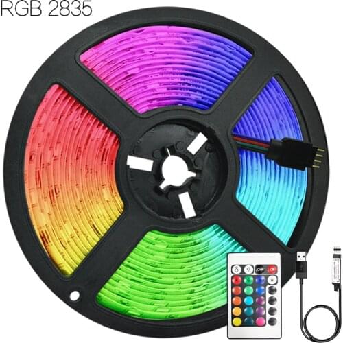 LED Strip Lights USB Infrared Control DC 5V RGB 2835 Flexible Lamp Tape Diode Desk TV Screen Decoration Iuces For Festival 1M-5M