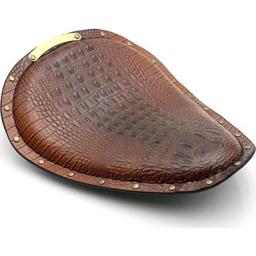 Universal for Harley Custom Chopper Bobber Honda Motorcycle Retro Crocodile PU Leather Solo Rivet Seat Cushions Benches