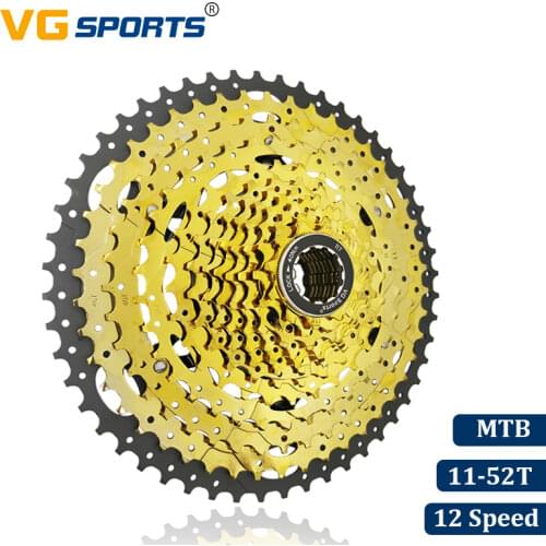 VG Sports Mountain Bike MTB 12 Speed Cassette 12 Velocidade 12S 52T Bicycle Parts Gold Golden Freewheel Sprocket Cdg Cog 726g