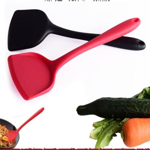 High Quality Food Grade Silicone Baking Tools Shovel Kitchen Spatula Cake Buttercream Mixer Scraper Long Handle Spoon Pala