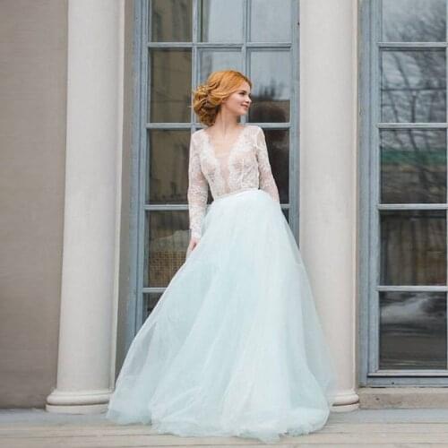 Blue Sky Simple Casual Skirt Floor Length Tulle A-Line Elastic Waist Elegant Women Skirt Birthday Party Photography Custom Made