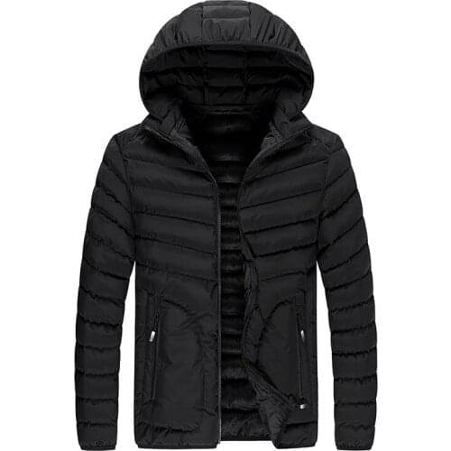 Winter Mens Thick Jacket Mens Casual Hooded Warm Windbreaker Parkas Fashion Slim Fit Coats Male High Quality