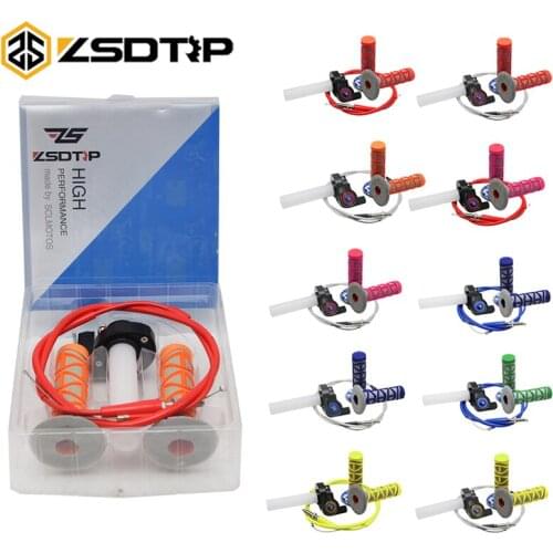 ZSDTRP 7/8" 22mm Twist Throttle Accelerator Handle Grips Cable For CRF KLX TTR 110cc 125cc 150cc 200cc 250cc Dirt Pit Bike