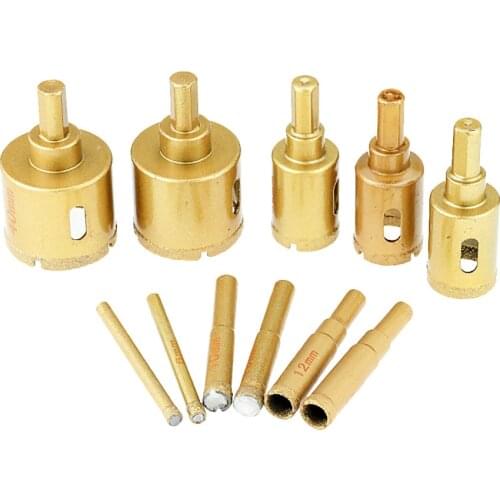 1PC 6-65mm M10 Thread Dry Vacuum Brazed Diamond Drilling Core Bit Ceramic Tile Hole Saw Granite Marble Drill Bits