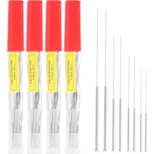 10 boxes 30 pcs silver plated reusable acupuncture needles 0.30*13/25./40/50/60/75mm accupuncture learning set