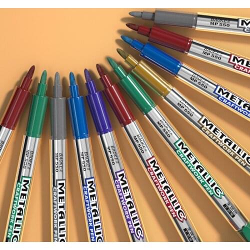 12 Boxes of Baoke MP550 Metal Color Craft Pen Paint Pen, Gold Silver Marker Pen, Invitation Sign Pen, Signature Pen, Metal Pen
