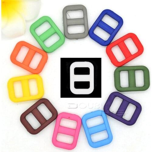 20pcs/lot 3/8" Plastic Slider Tri Glide Adjust Buckles For Dog Collar Harness Backpack Straps Webbing 10.5mm