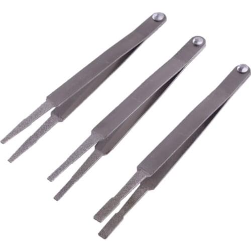 3Pcs/Set Car Silver Electric Spade Pin Terminal Connector Cleaner Cleaning Tweezers Tools