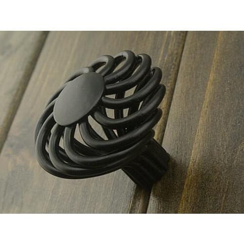 Black Dresser Drawer Knobs Pulls Handles Wrought Iron Look / Antique Bronze Kitchen Cabinet Knobs Hardware Rustic Cottage Chic