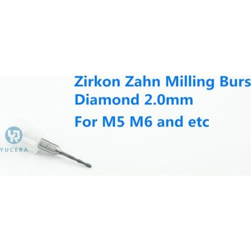 Zirkonzahn Milling Burs M5 M6 0.5/1.0/2.0mm For Cad Cam Zirkon Zahn Milling Machine For Zirconia Diamond Dental Milling Bur