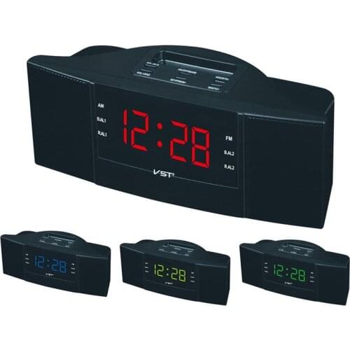 Funk Wecker EU Clock Radio with AM FM Dual Band Channel Radio LED Clock Digital Radio Gift