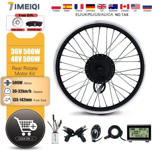 Electric Bicycle Conversion Kit 36V 48V 500W Rear Rotate Wheel Hub Motor Drive For eBike Conversion Kit Bicycle 16-29inch 700C