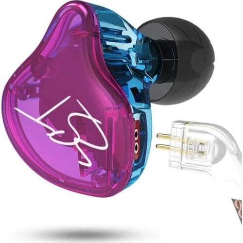 KZ ZST PRO Dual Driver Earphone Detachable Cable In Ear Audio HiFi Music Earbuds for iOS Andriod 3.5mm plug Colorful Version