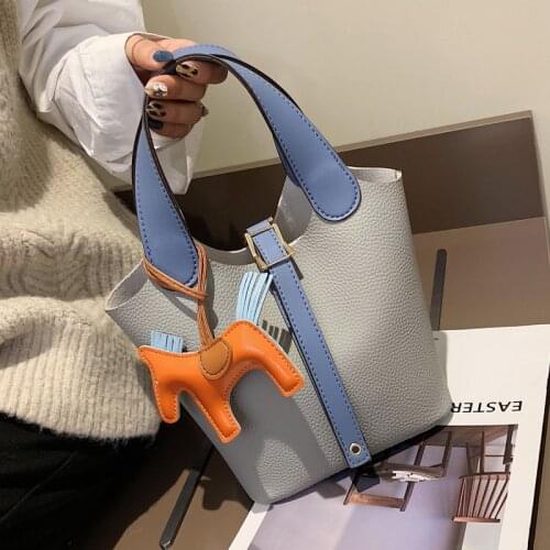 NIGEDU Small women handbags Designer bucket bag pu leather ladies hand bags famous brand female totes composite bag 2 set bolsa