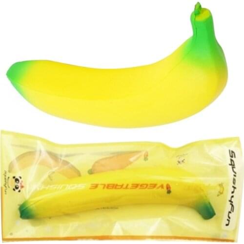 Slow Rising Squeeze Banana Jumbo Cream Scented Reliever Stress Kids Toy Gift New