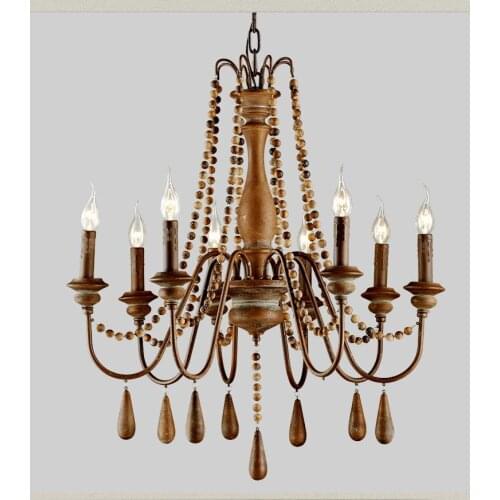 Dining room Rustic Chandelier Light Metal Foyer Resin Led Candle Chandelier E14 Hanging Lighting For Restaurant Dining Room Bar