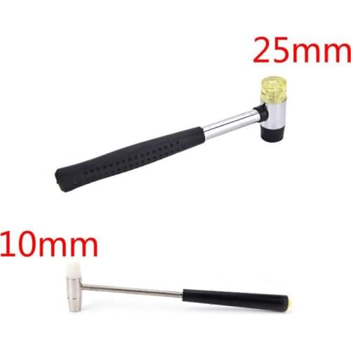 10mm 25mm Mini Double Faced Household Rubber Hammer Domestic Nylon Head Mallet Hand Tool for Jewelry / Craft / DIY