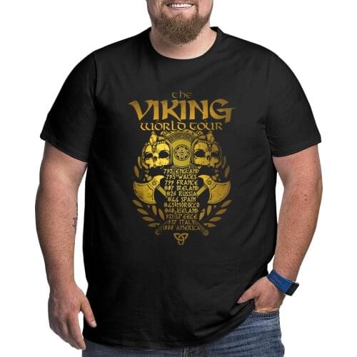 Vikings New Golden Legends Valhalla T-Shirt Men Cotton T Shirts Big Tall Tees Plus Size Big Size Large 4XL 5XL 6XL Clothes
