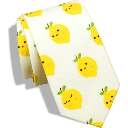 HAWSON Mens Ties With Fruit Lemon Pattern Slim Skinny Tie for Men as Casual Dress, Necktie for Men, Mens Accessories