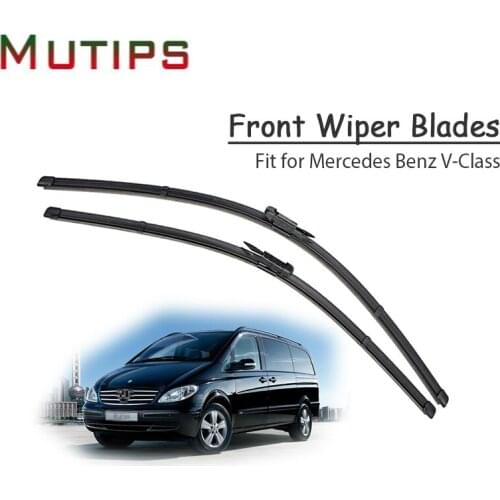 1Set Rubber Car Front Wiper Blade Kit For Mercedes Benz V Class Vito Viano W639 W447 V200 V250 109 Original Strip Accessories