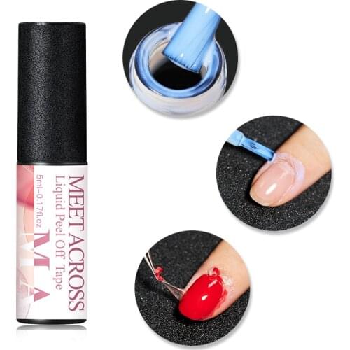 MEET ACROSS 5ml White Peel Off Nail Art Latex Cuticle Guard Liquid Tape Odor-free Nail Edge Skin Care Nail Art Gel Varnish Tool