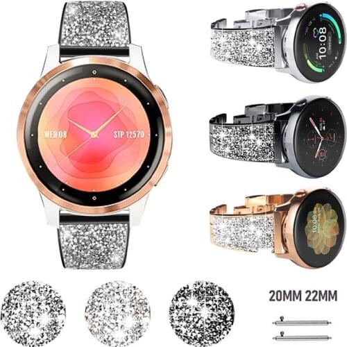 Band for Garmin Vivoactive 4 3 Watch Womens Diamond Wrist Strap for Vivomove HR Garmin Move/Active Watch Watchband 20mm 22mm