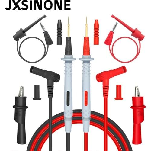 JXSINONE P1506 series Multimeter Probe Test Leads 4mm Banana Plug to 0.7mm Sharp Needle Match with Alligator Clips 1000V 20A