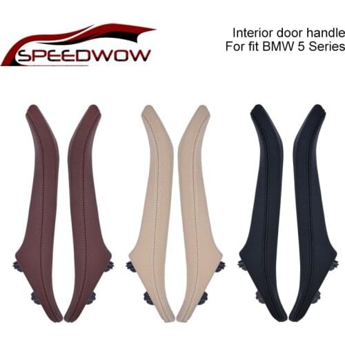 SPEEDWOW Car Inner Front Door Handle Leather Door Panel Pull Trim Cover For BMW 5 Series F10 F11 F18 2010-2017 520 523 525 528