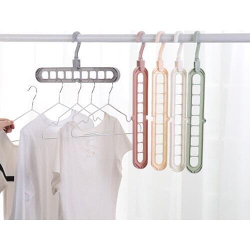 Clothes hanger closet organizer Space Saving Hanger Multi-port clothing rack Plastic Scarf cabide Storage hangers for clothes