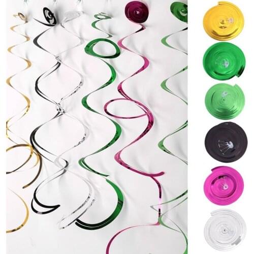 6pcs Party Spiral PVC Pendants Hanging Garland Arranged Birthday Party Wedding Christmas Anniversary Decorative Ornaments