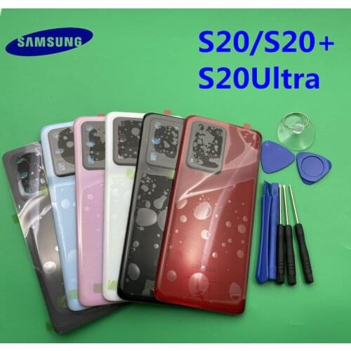 Original For Samsung Galaxy S20 S20+ Plus/Ultra Back Battery Cover Rear Door Glass Housing Case no camera lens With adhesive