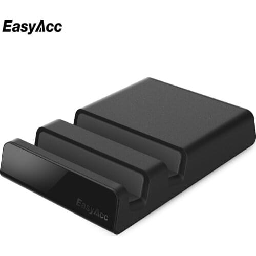 EasyAcc 24W 5V 4.8A 2 Smart USB Ports Charger Stand 2 Rubber Slot Charging Dock for Samsung Galaxy S6 Edge Smartphones Tablets