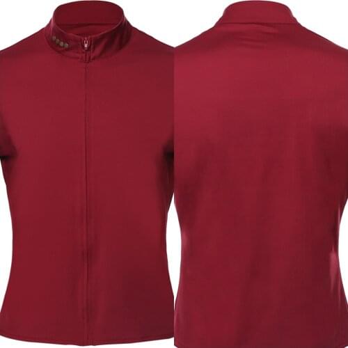 Star Cosplay Trek Generations Jean Luc Picard Cosplay Costume Red Coat Shirt Only