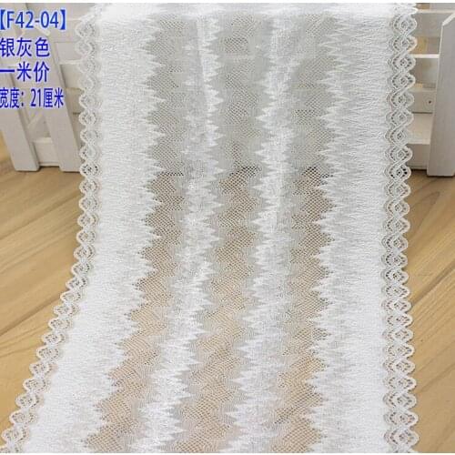 1 Meter 21cm Width Silver Grey Elastic Lace Fabric Ribbon Garment Clothing Sewing Accessories Garters Bra Stretch Lace Trims