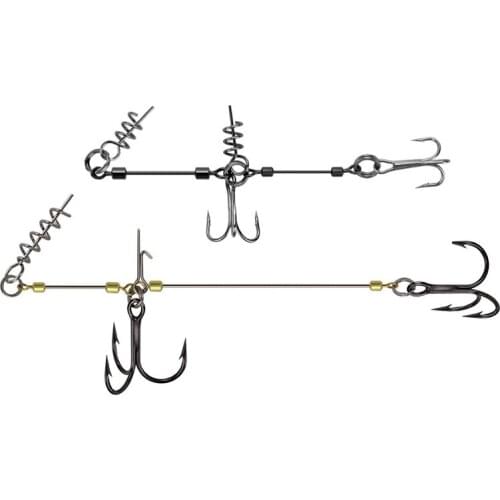 1Bag High Quality Double VMC Fishing Hooks Screw Fish Connector Used With Soft Baits