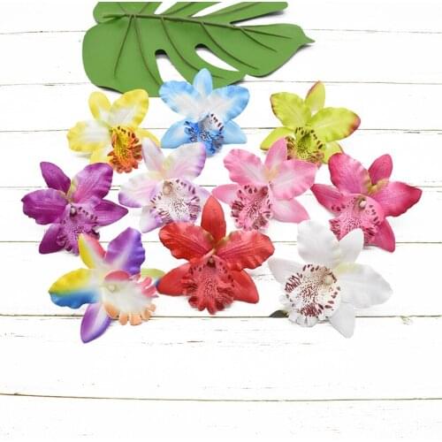 10 pieces Artificial Phalaenopsis Orchid Wedding Christmas decorations for home DIY Garland Scrapbooking Brooch Hat hairpin Gift