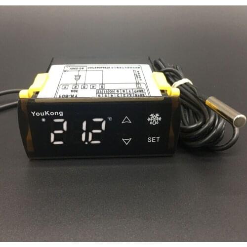 220V30A Digital Temperature Controller touch screen Intelligent Thermostat Regulator with Waterproof Sensor 0.1 Celsius Accuracy